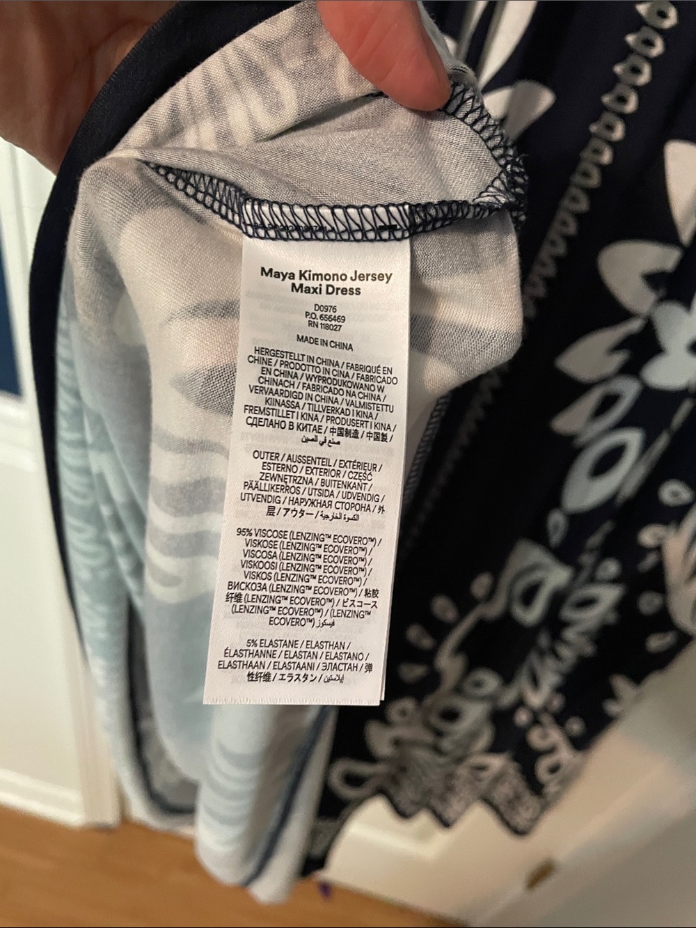Boden Navy and White Floral V-Neck Maxi Dress - Picture 6 of 6